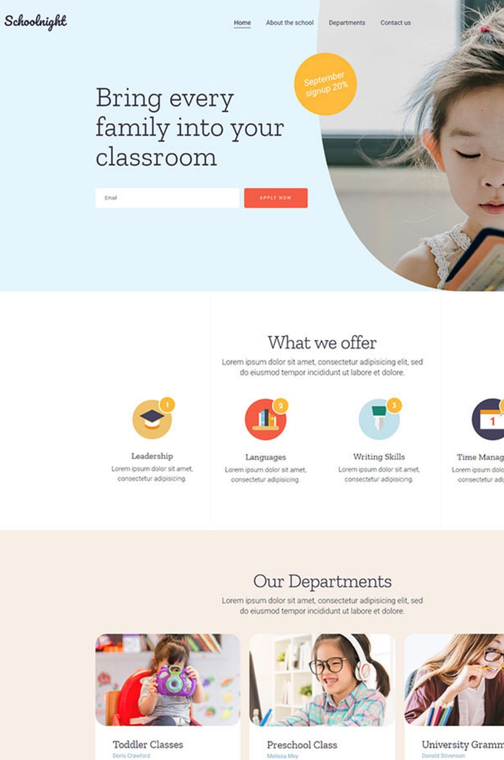 Kid School Elementor Website Template