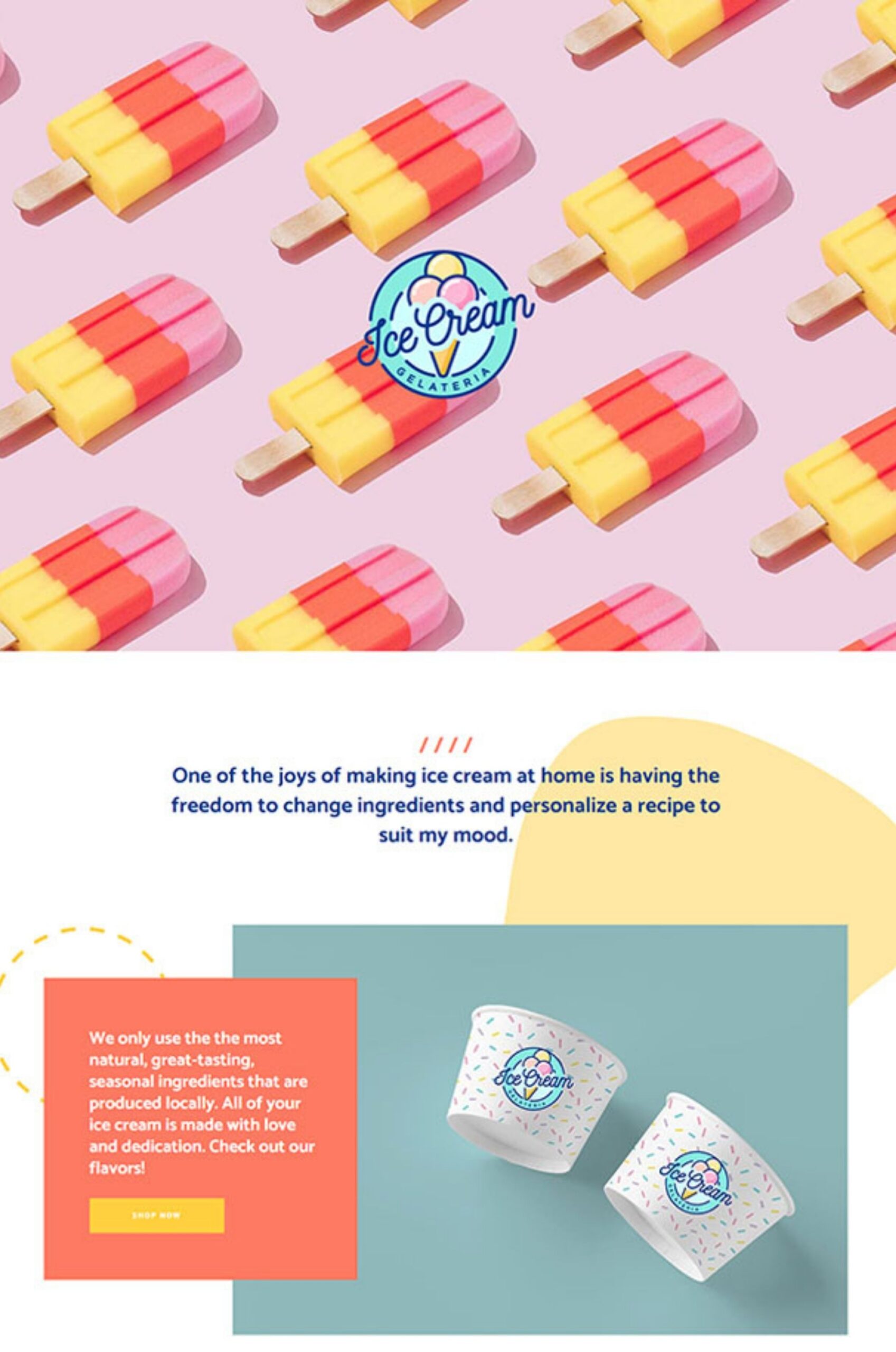 Ice Cream Store Elementor Website Template