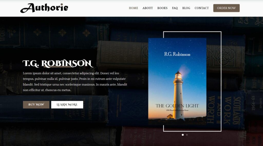 Book Author WordPress Elementor Template