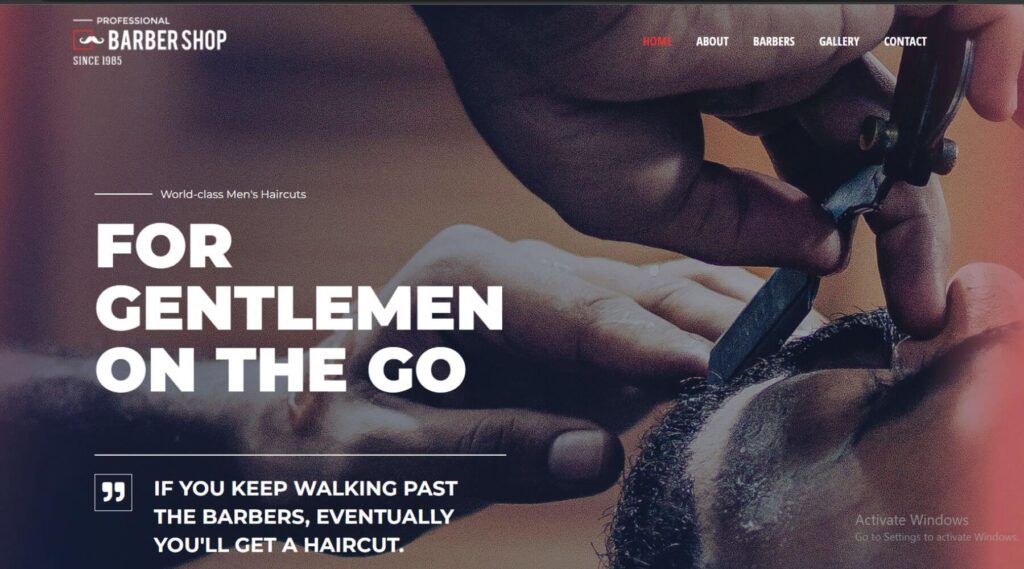 Barber Shop WordPress Elementor Template