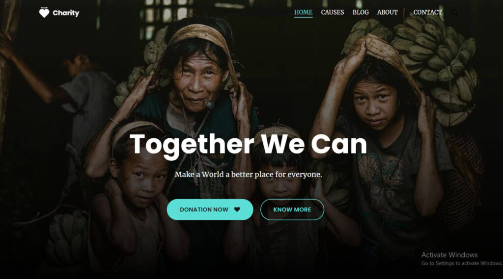 Charity WordPress Elementor Template