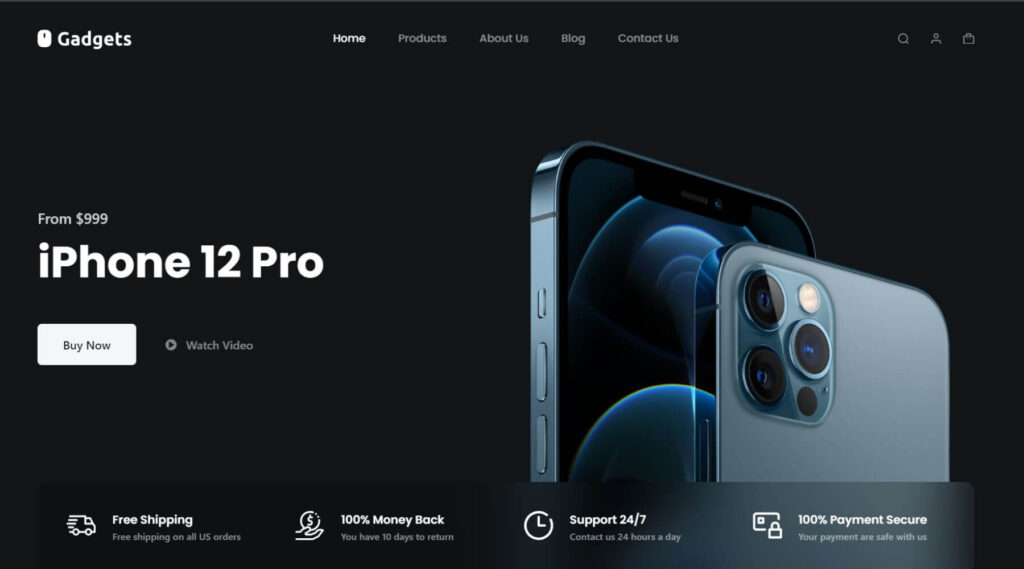 Gadgets E-commerce WordPress Elementor Template