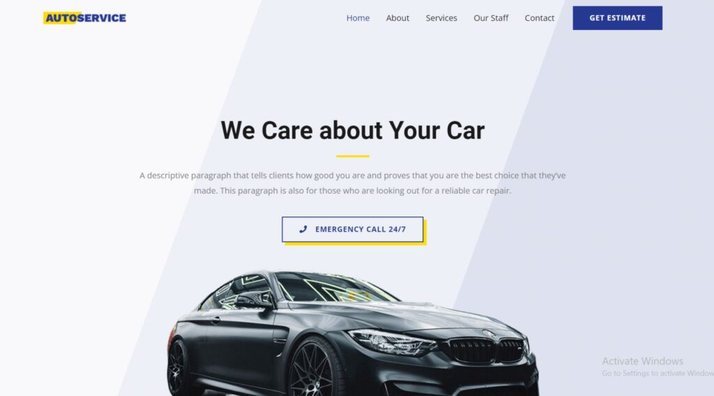 Car Repair WordPress Gutenberg Template