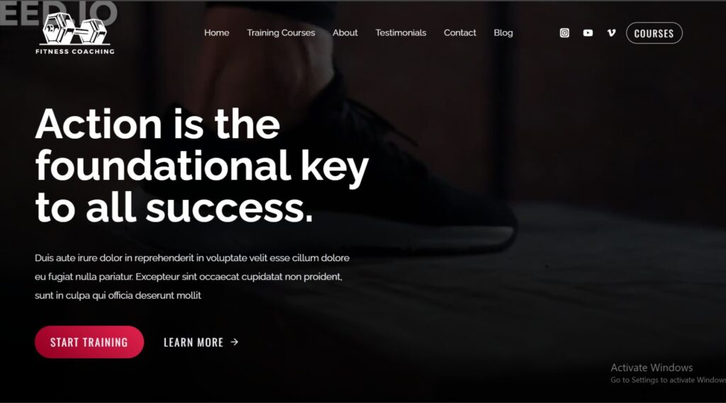 Fitness Course WordPress Gutenberg Template