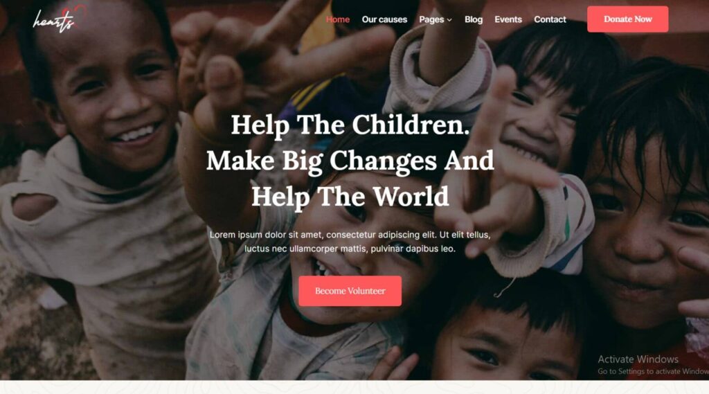 Child NGO WordPress Gutenberg Website Template