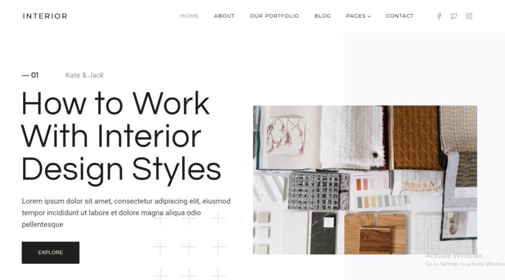 Interior Design Gutenberg Website Template