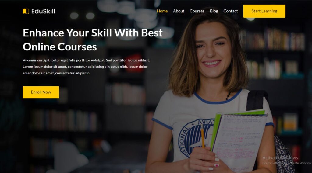 Online Course WordPress Elementor Template