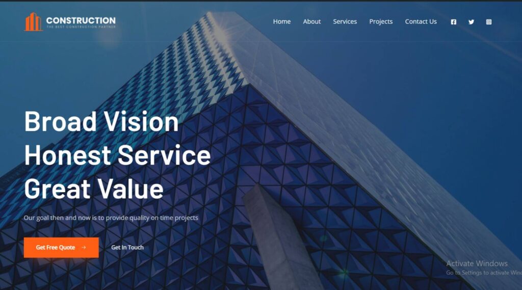 Construction Elementor Website Template