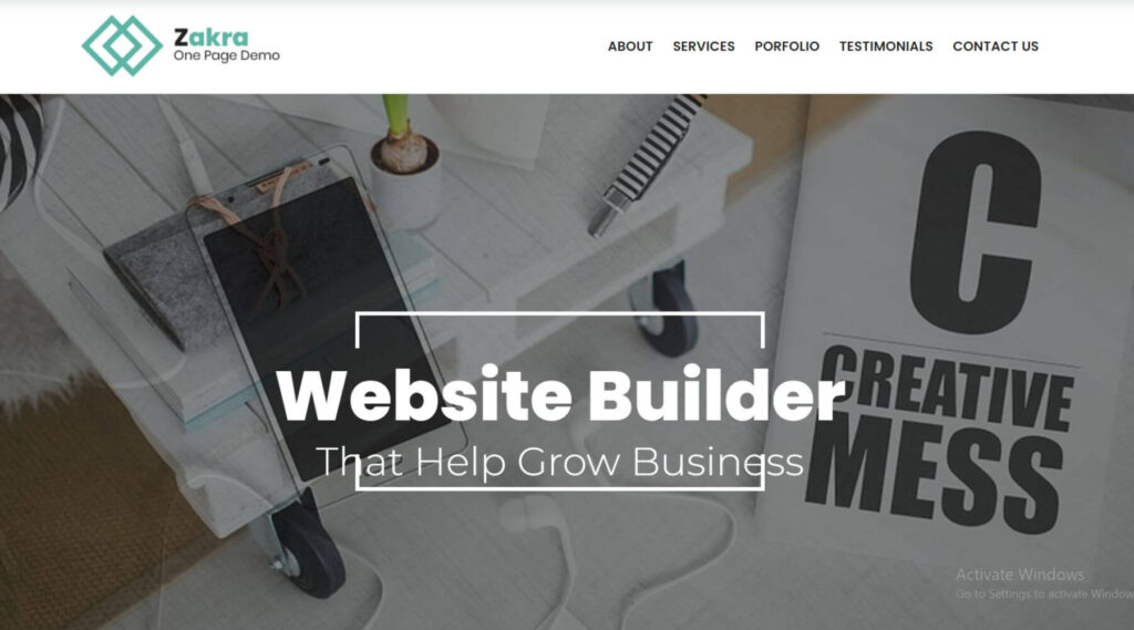 One Page Business Elementor Website Template