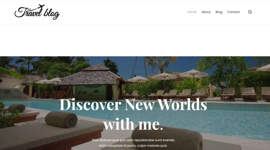 Travel Blog Gutenberg Website Template