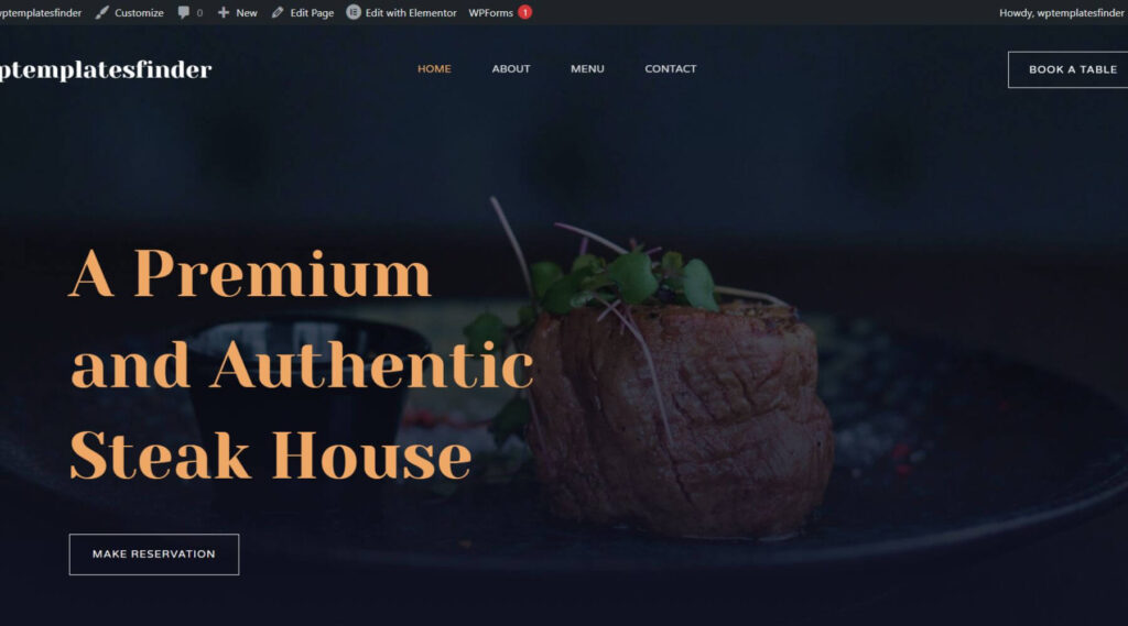 Restaurant Elementor Website Template