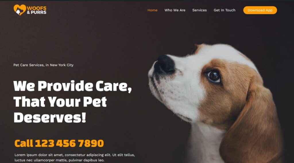 Pet Services Elementor Website Template