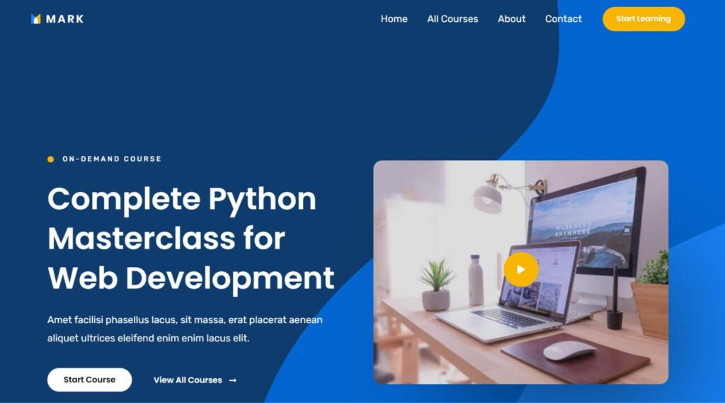 Online Programming Course Elementor Website Template