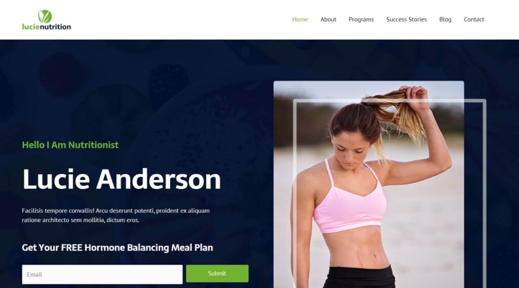 Nutritionist Elementor Website Template