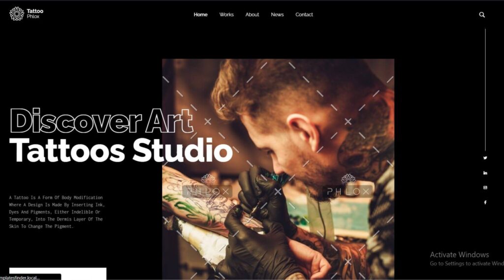 Tattoo Elementor Website Template