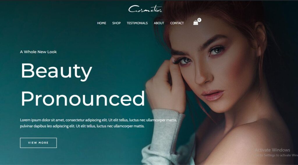 Cosmetics Store Elementor Website Template