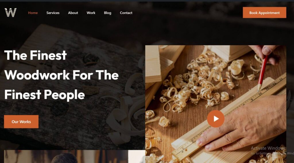 Wood Work Elementor Website Template