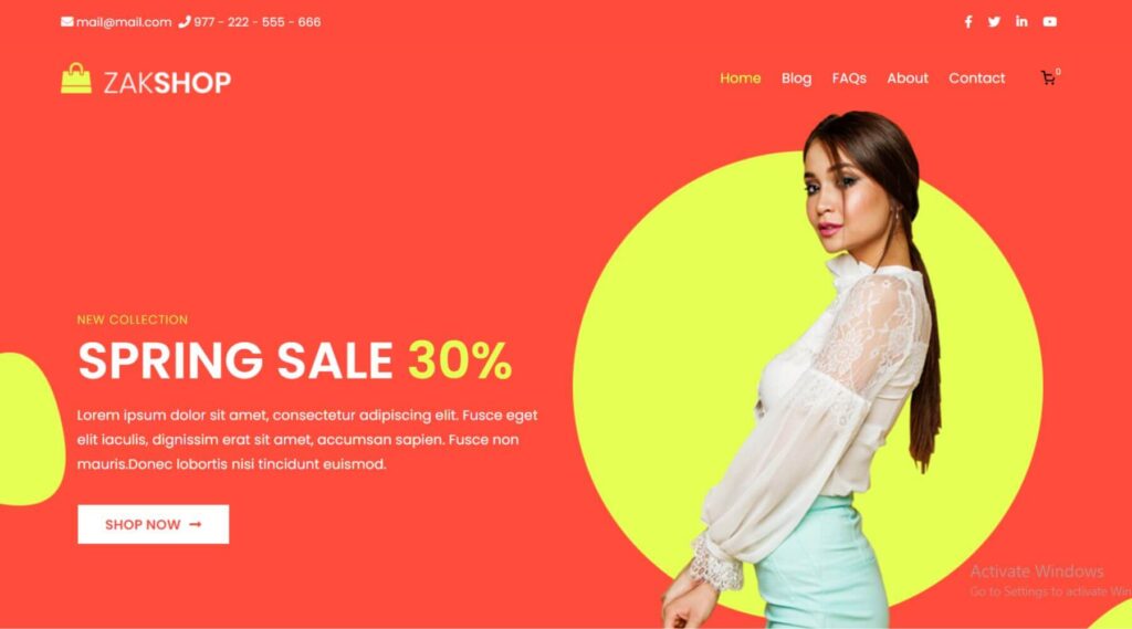 E-Commerce Shop Elementor Website Template