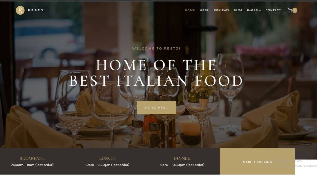 Resto Food Elementor Website Template