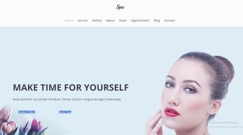 Beauty & Spa Gutenberg Website Template