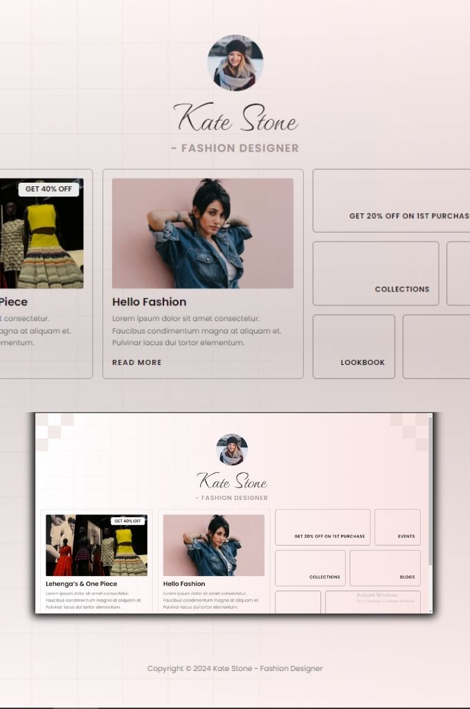 Fashion Designer Bio Elementor Website Template