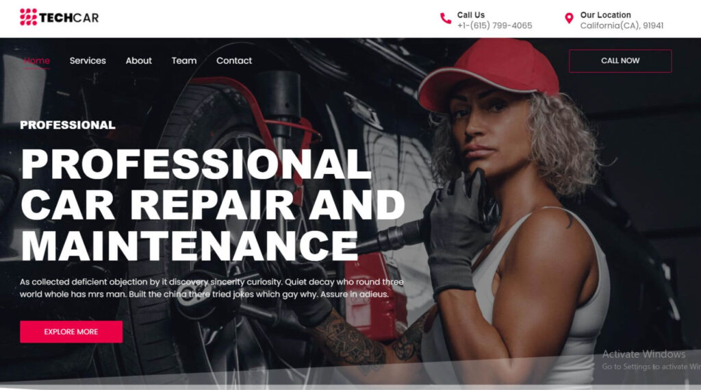 Car Repair Services Elementor Website Template