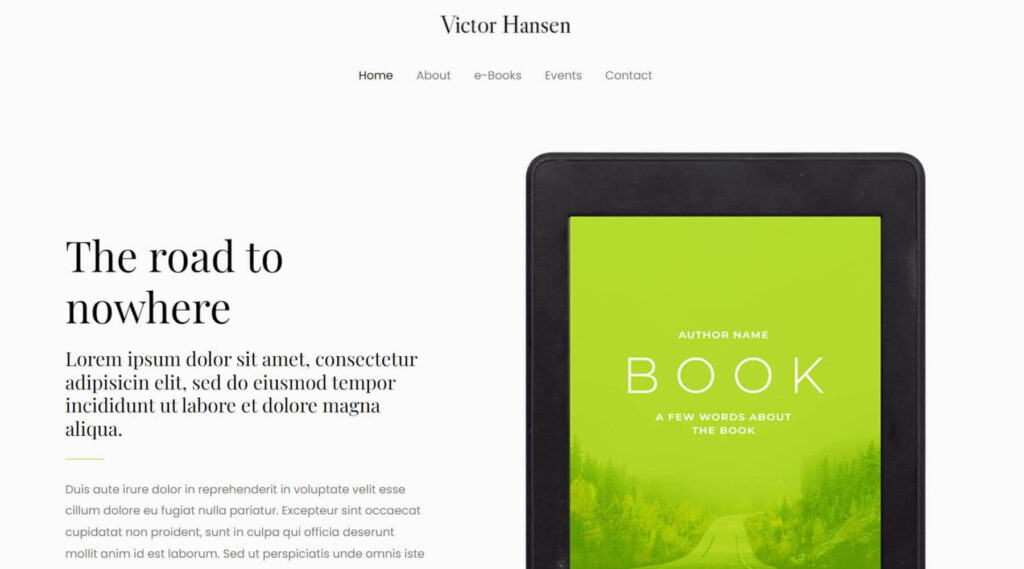 E-Book Author Elementor Website Template