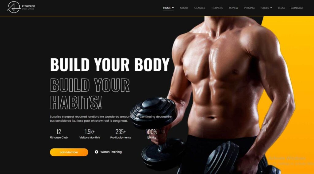 Fitness Gym Elementor Website Template