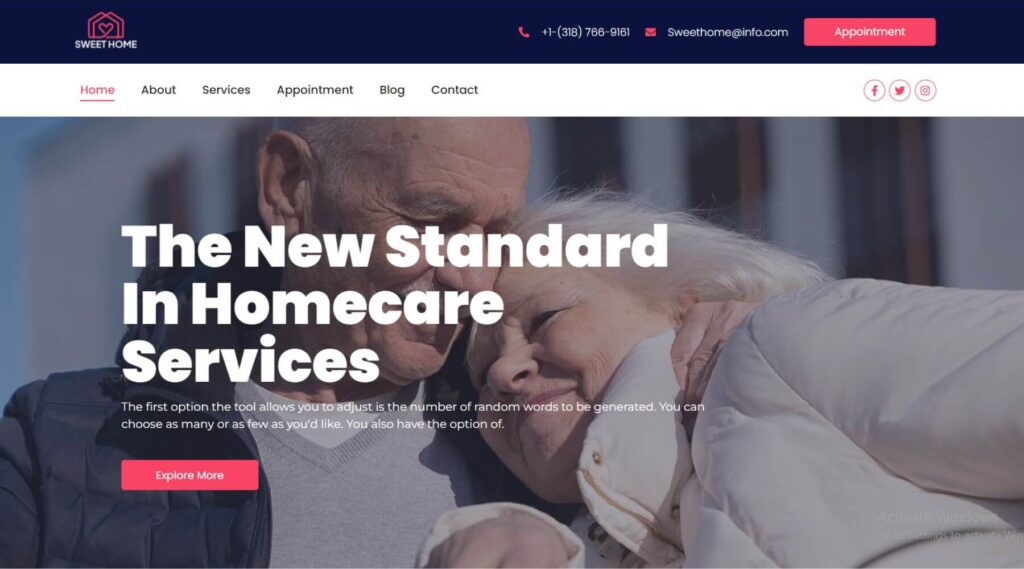 Home Care Services Elementor Website Template