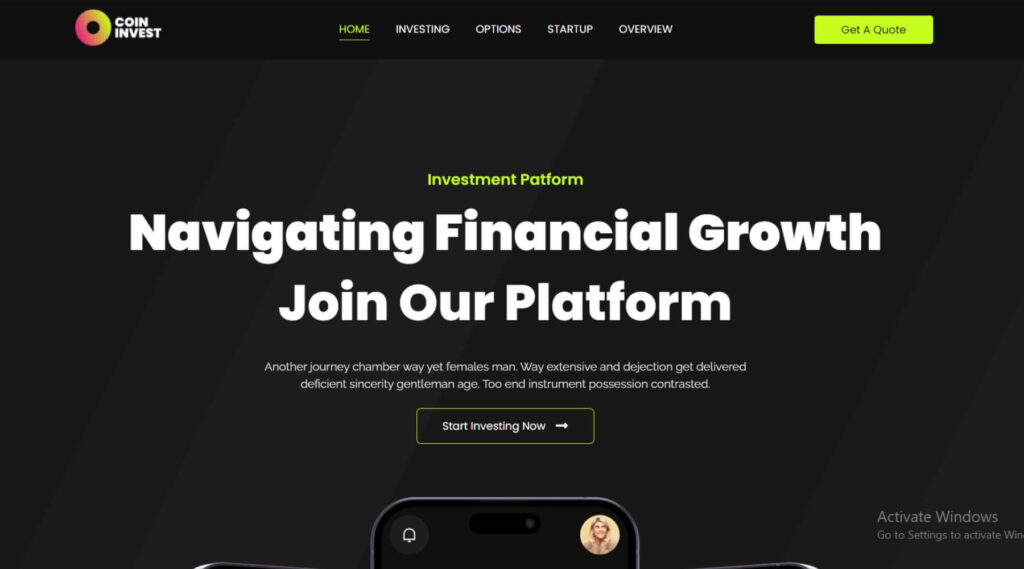 Investment Platform Elementor Website Template