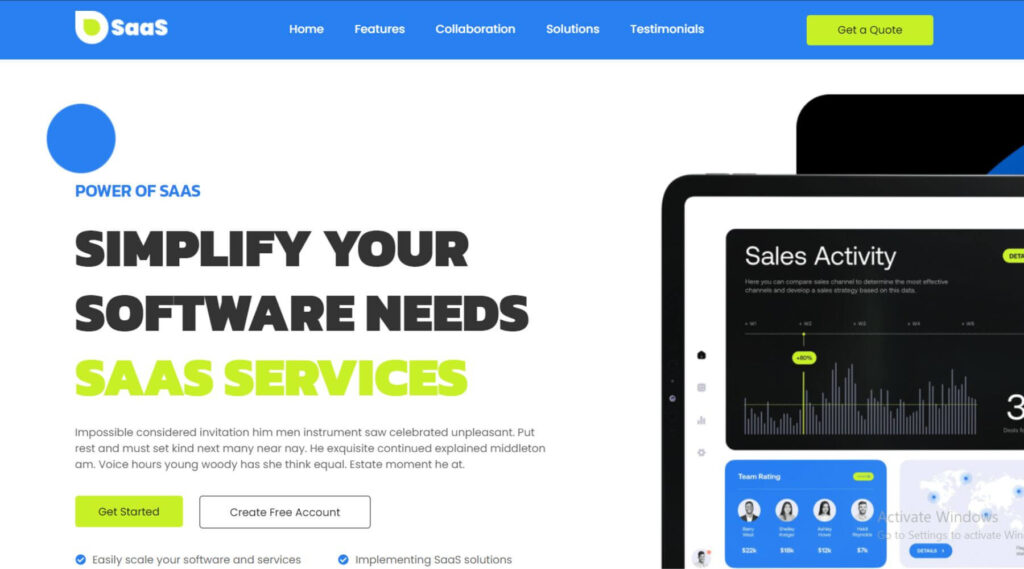 SaaS Elementor Website Template