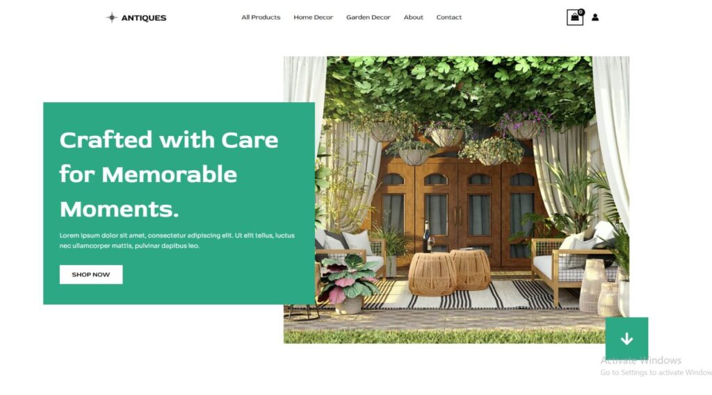 Home Garden Decor Elementor Website Template