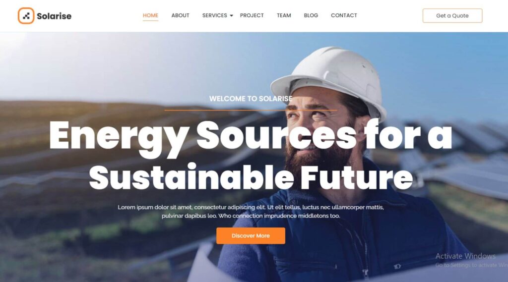 Solar Energy Elementor Website Template