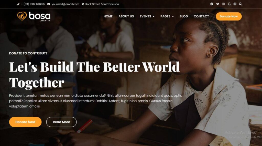 NGO Charity Elementor Website Template