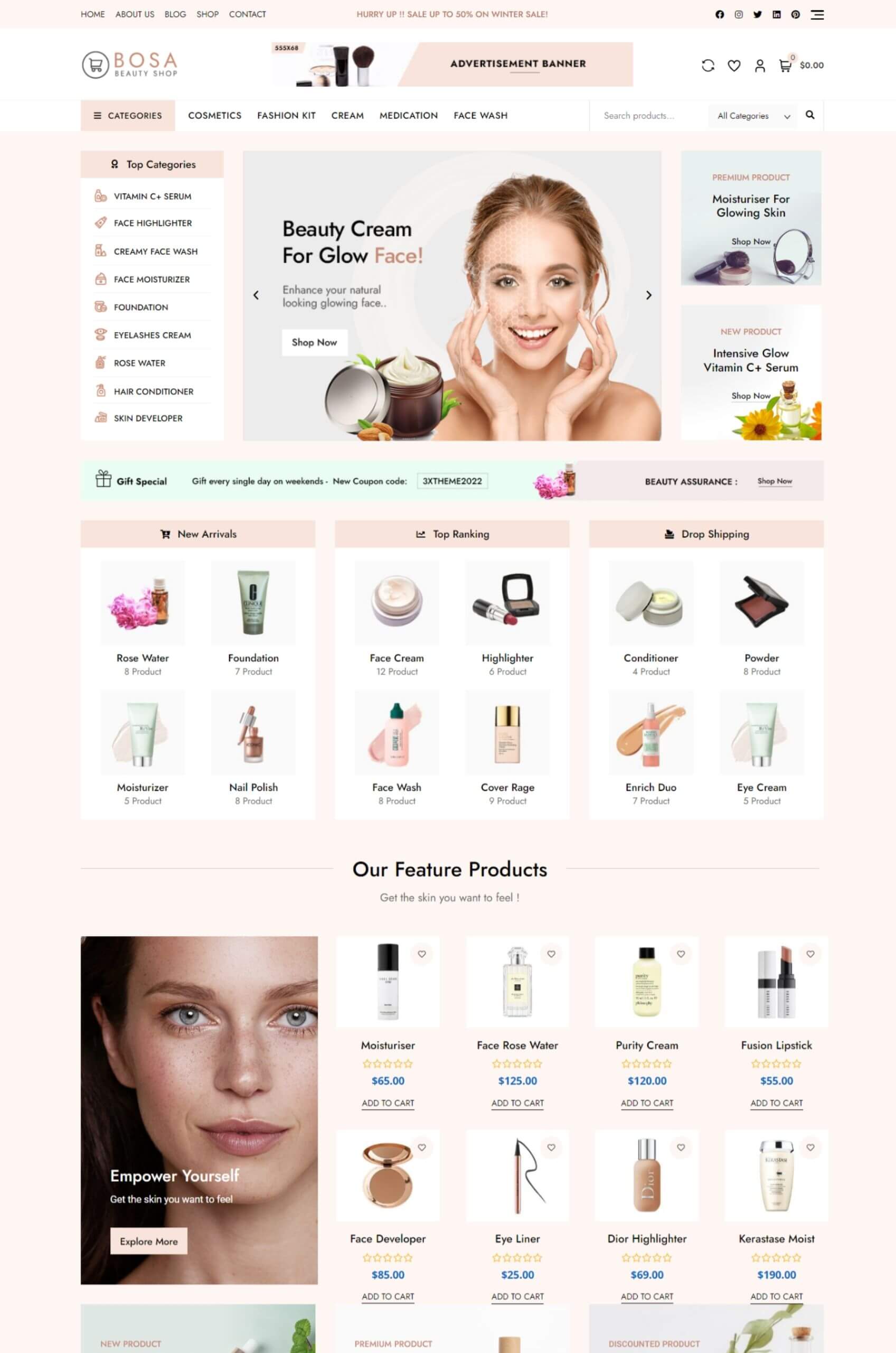 Ecommerce Beauty Shop Elementor Website Template