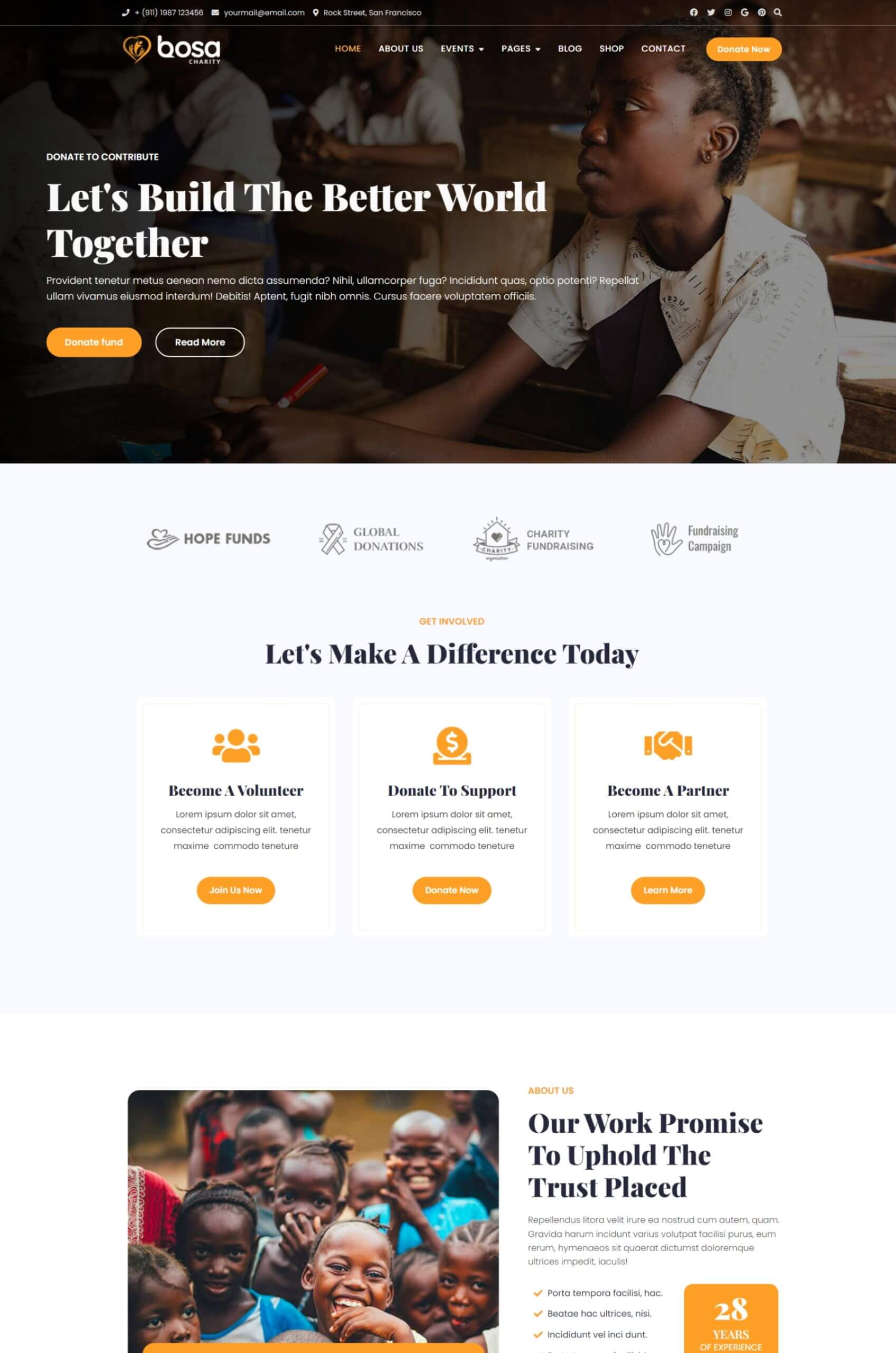 NGO Charity Elementor Website Template