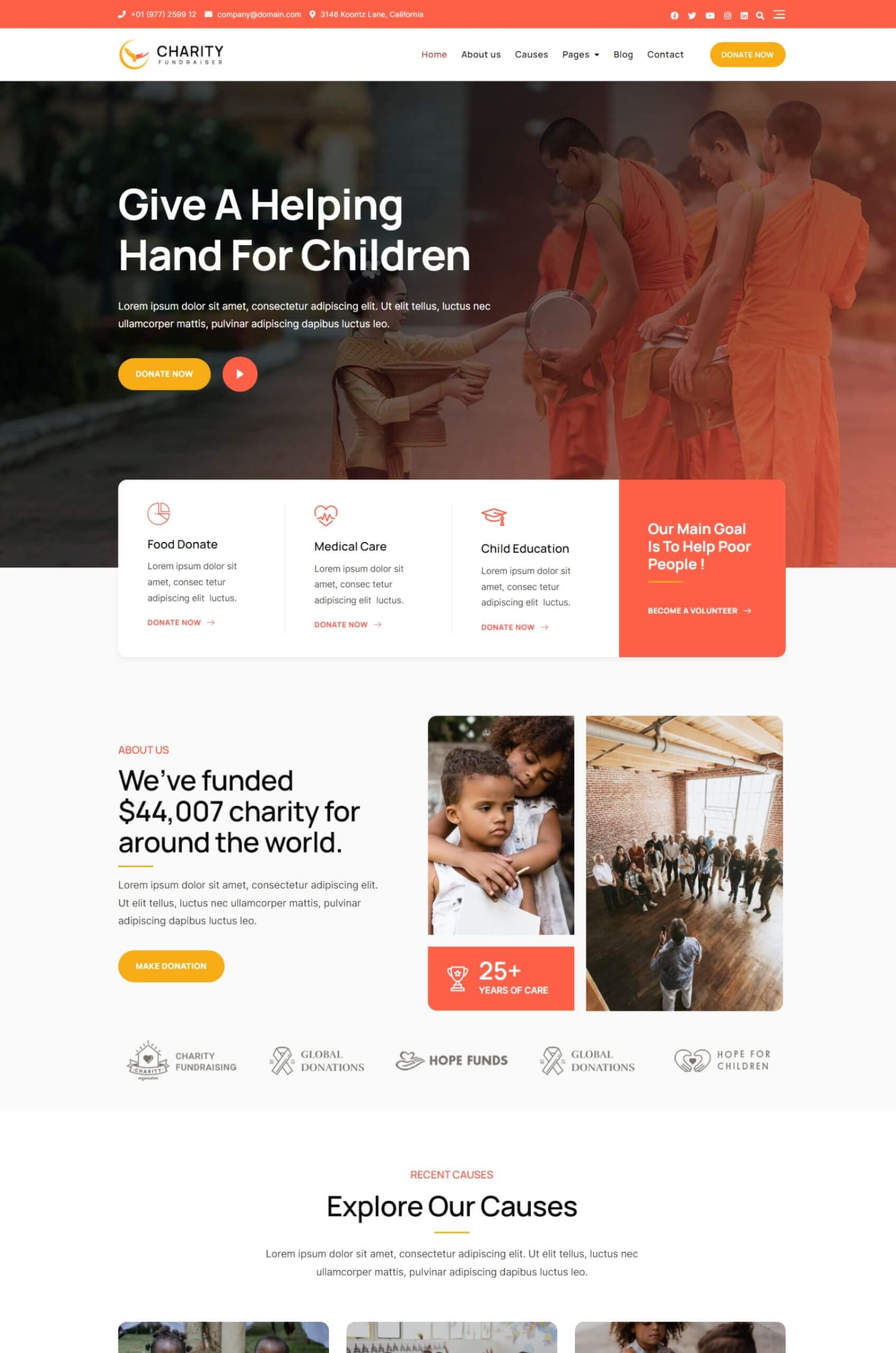 Fundraiser Charity Elementor Website Template