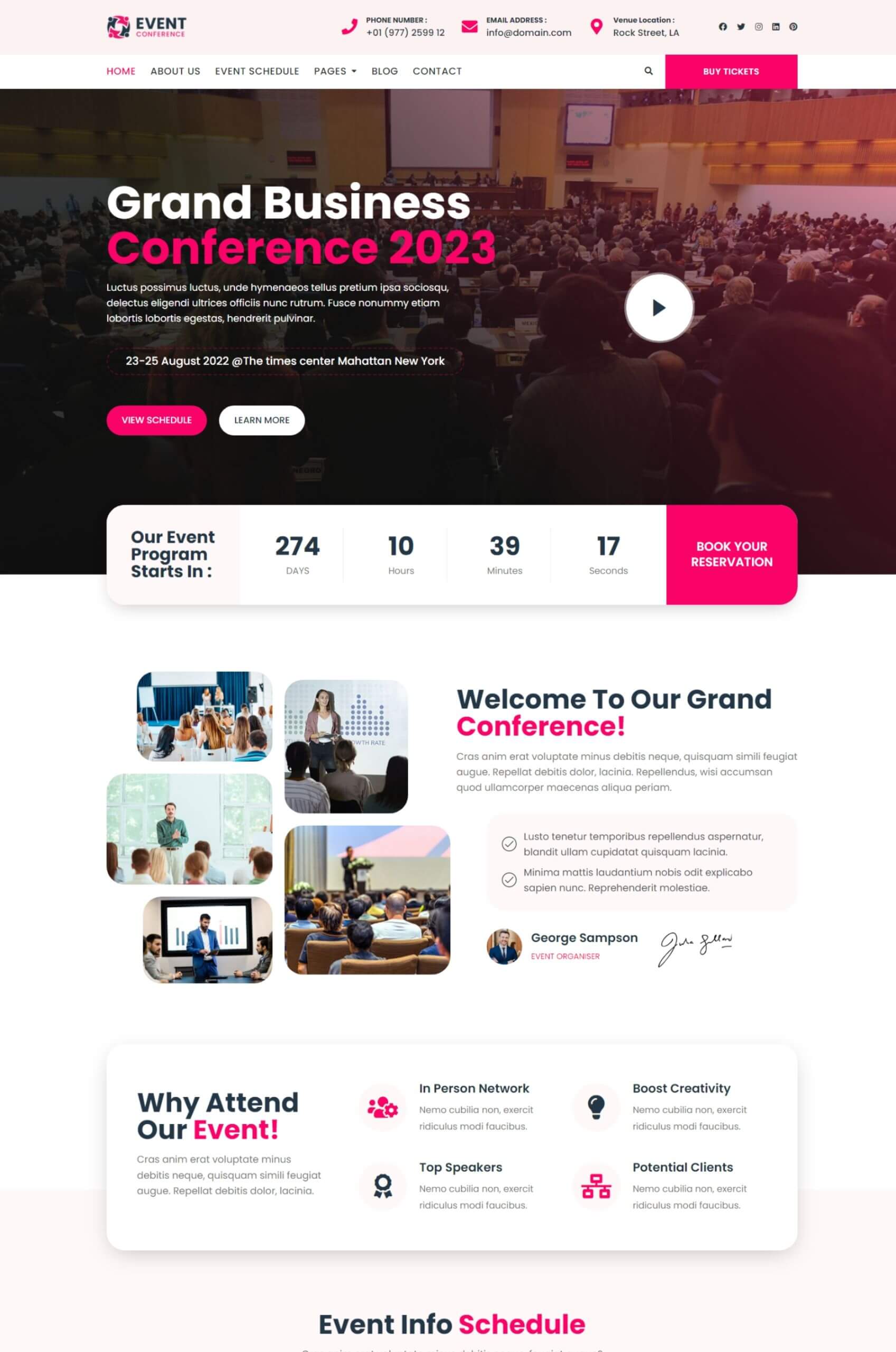 Event Conference Elementor Website Template