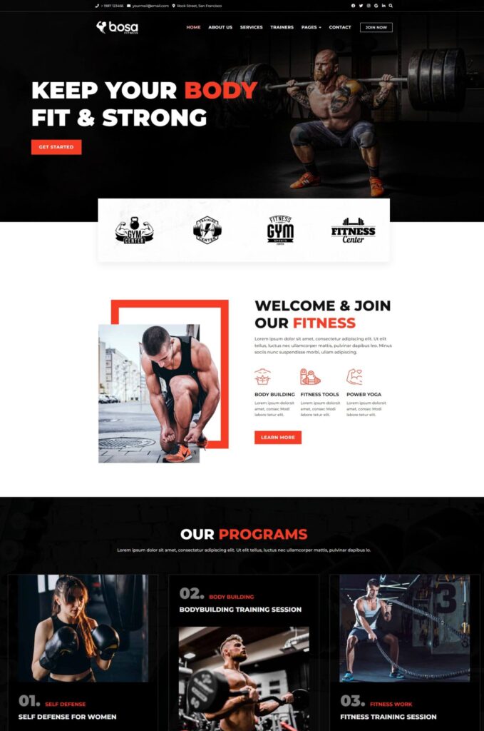 Fitness Gym Elementor Website Template