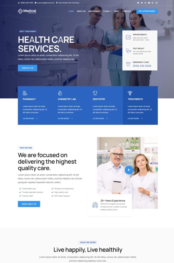 Health Care Medical Elementor Website Template