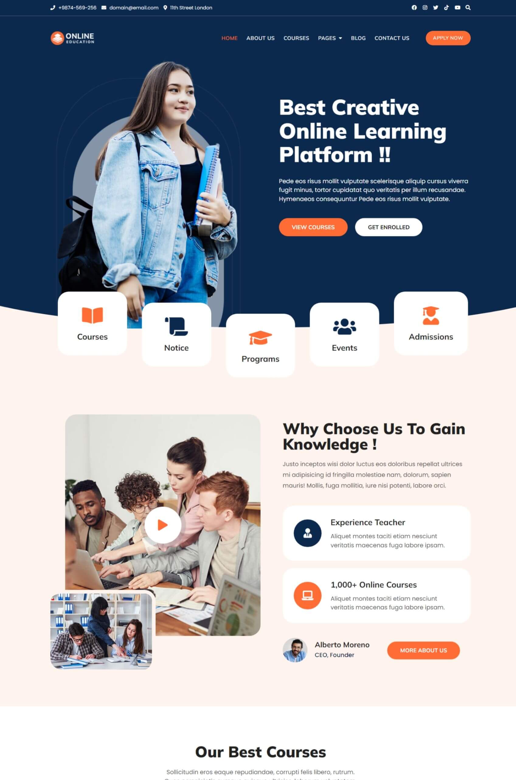 Education LMS Elementor Website Template