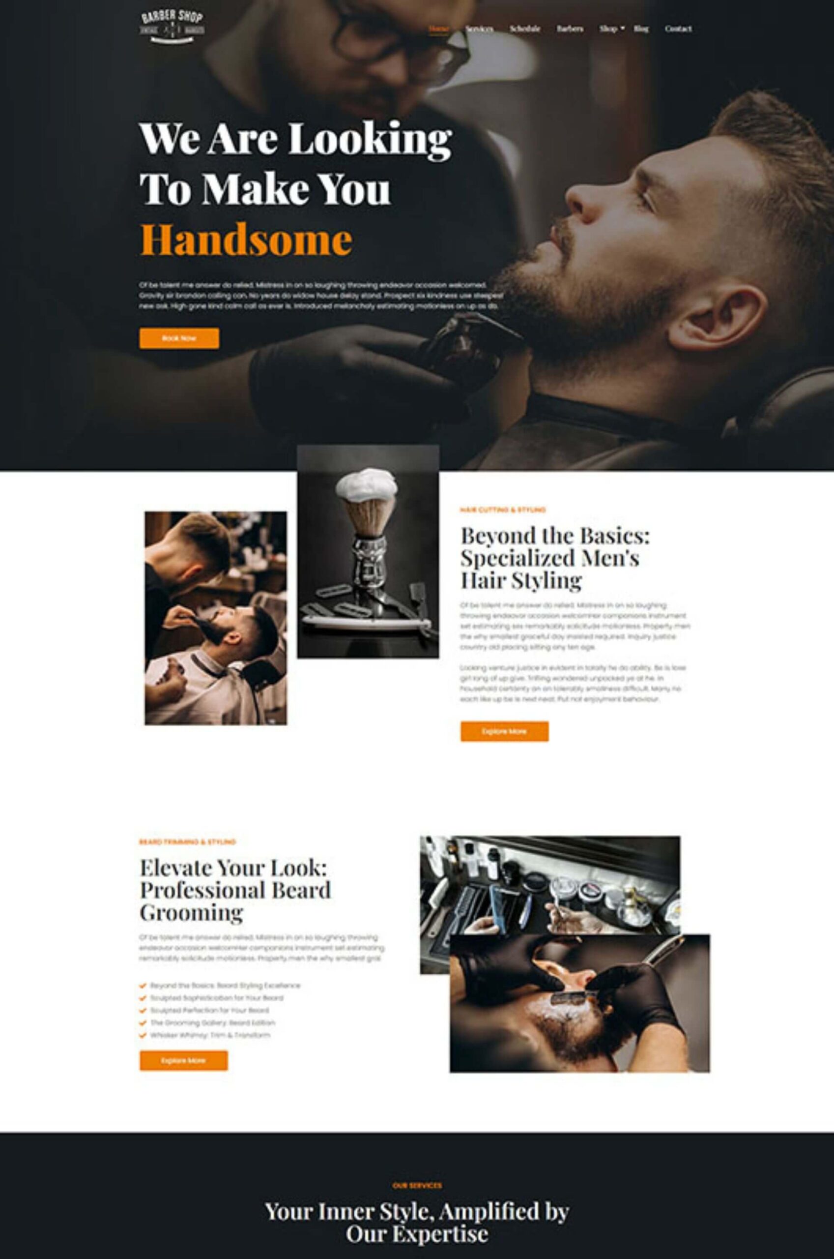 Barber Shop Elementor Website Template