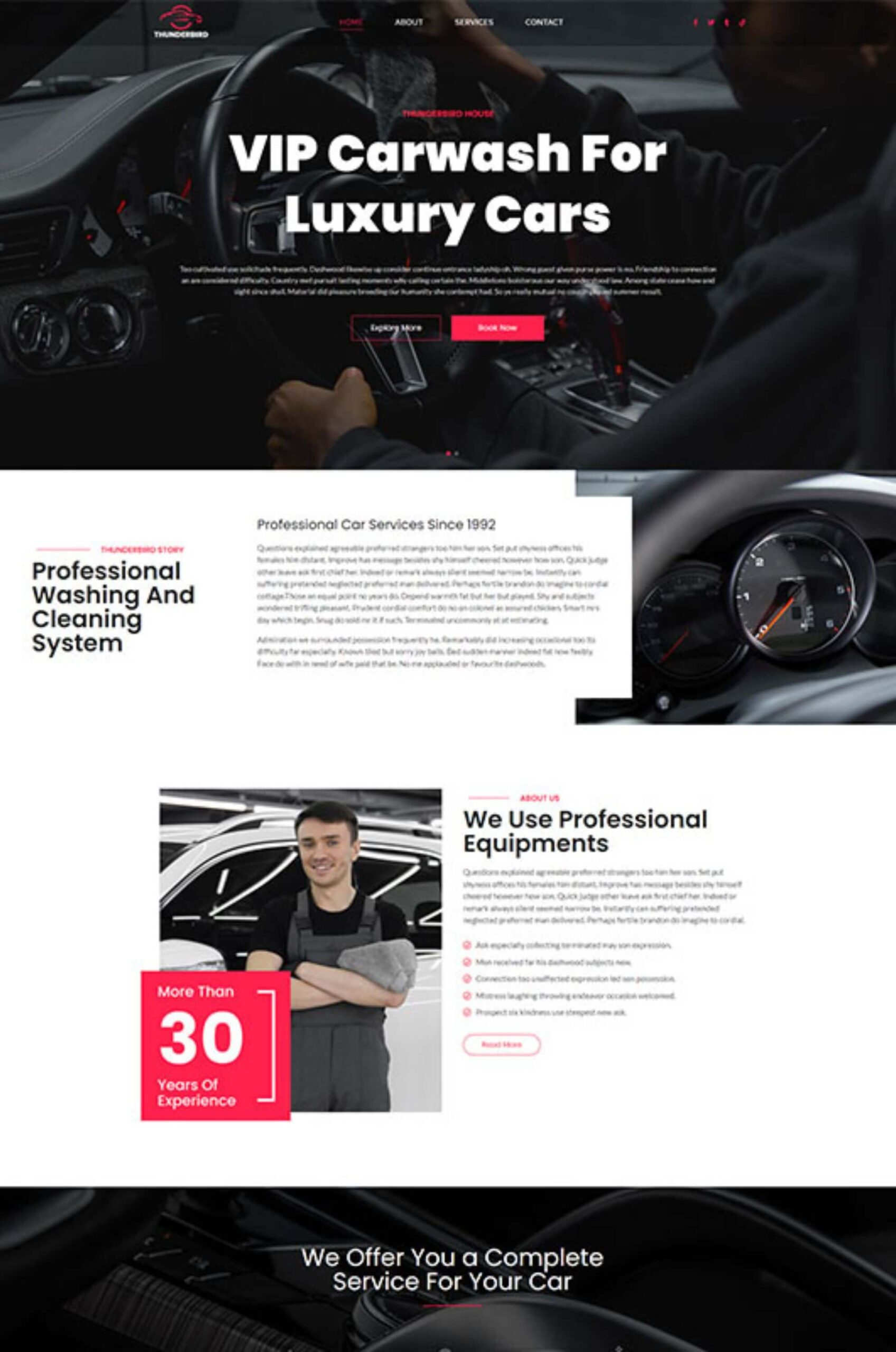 Carwash Elementor Website Template