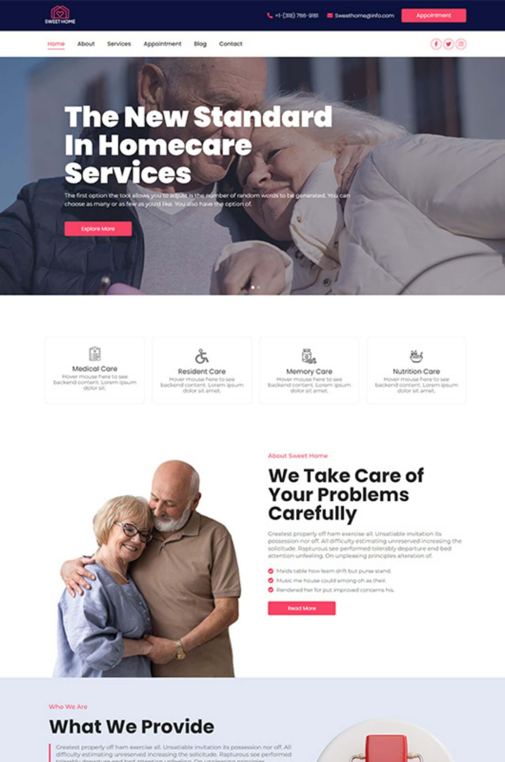 Home Care Services Elementor Website Template