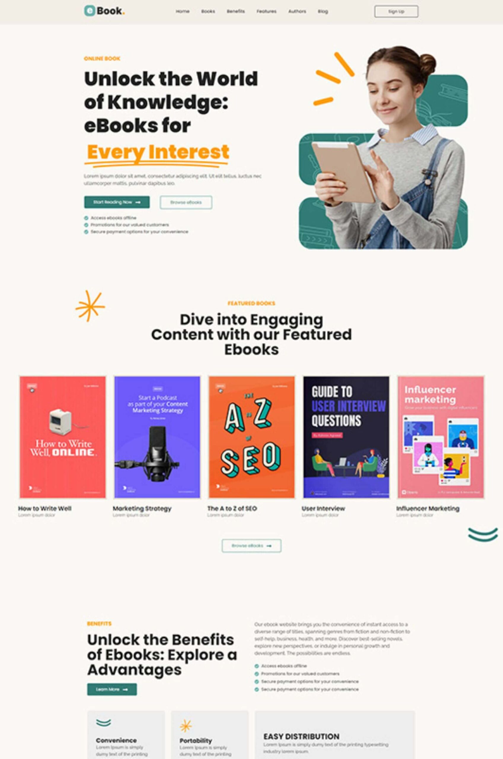 eBook Elementor Website Template