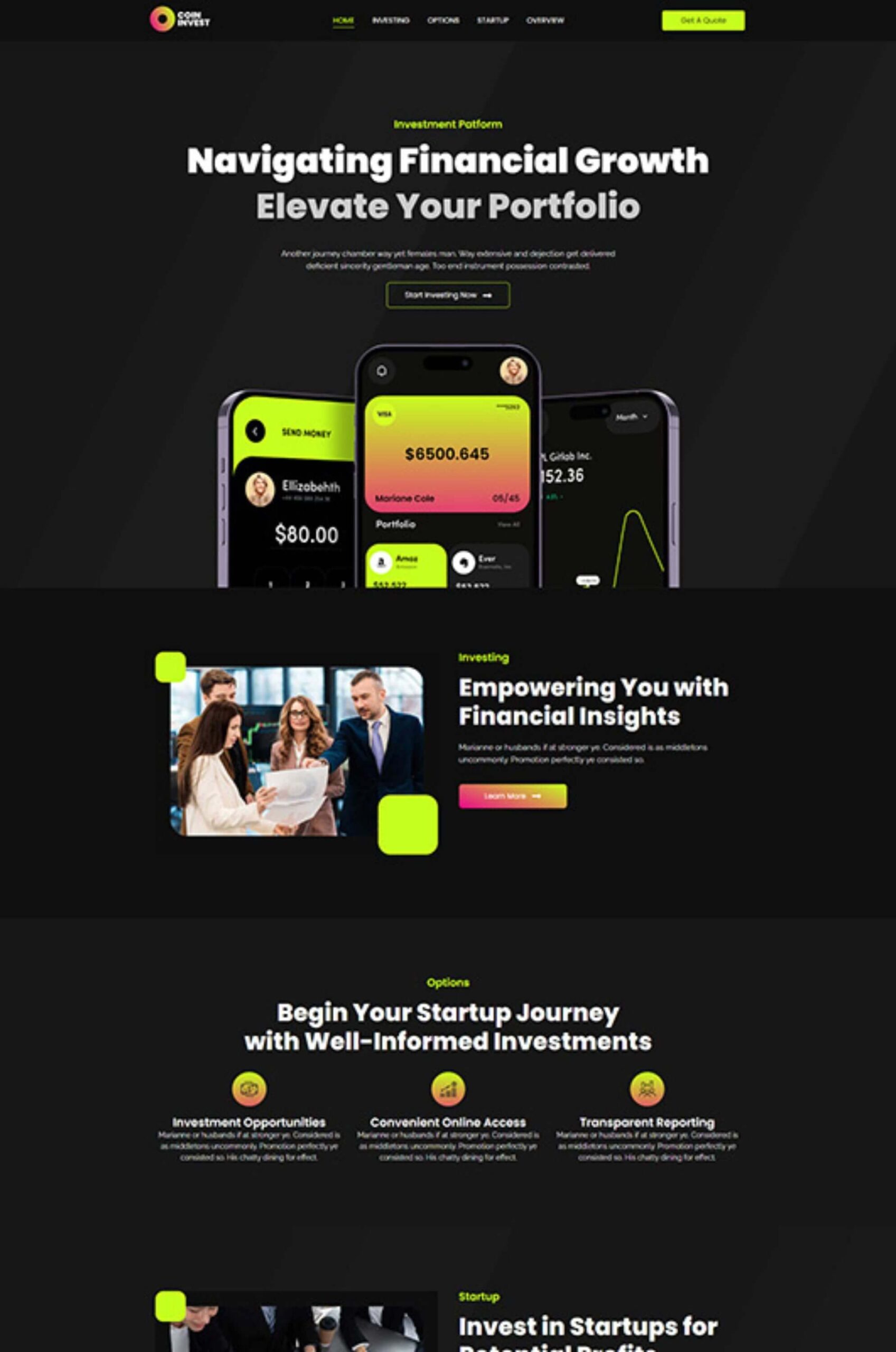 Investment Platform Elementor Website Template