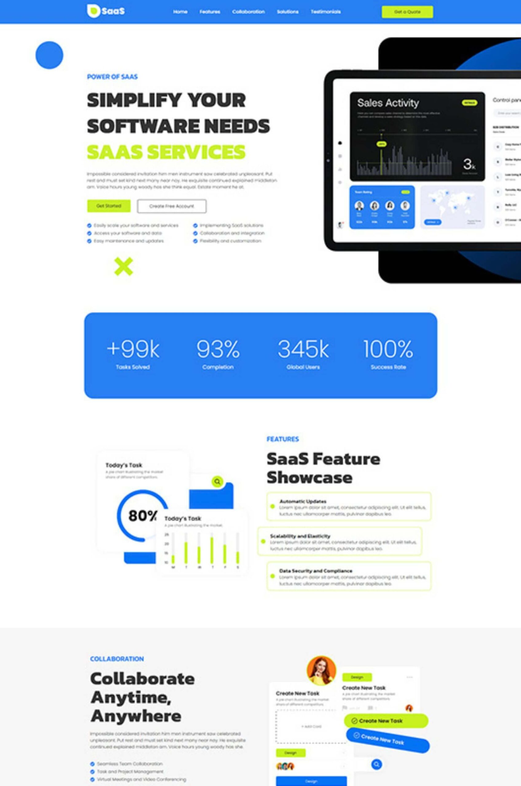 SaaS Elementor Website Template