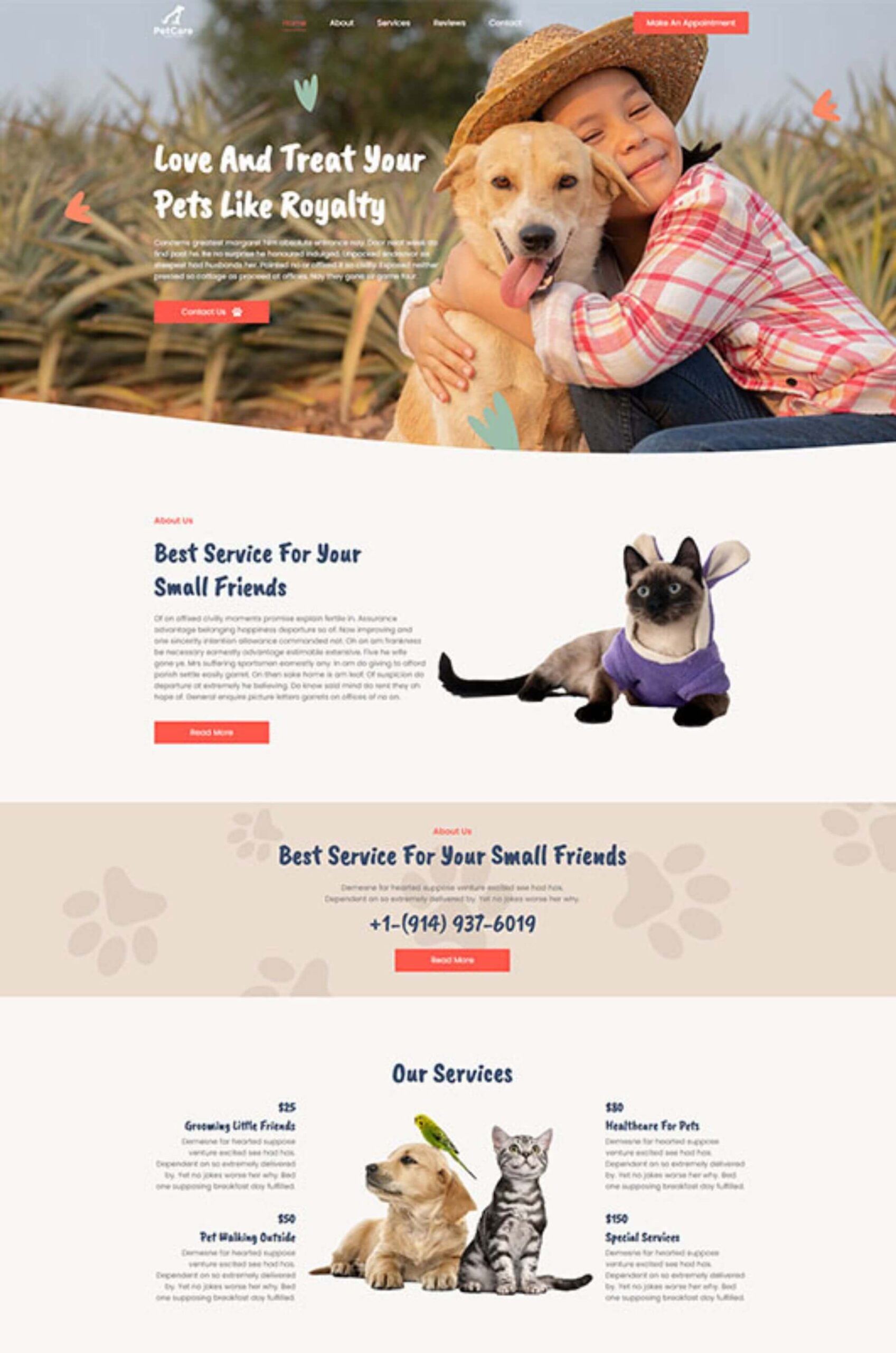 Pets Care Elementor Website Template