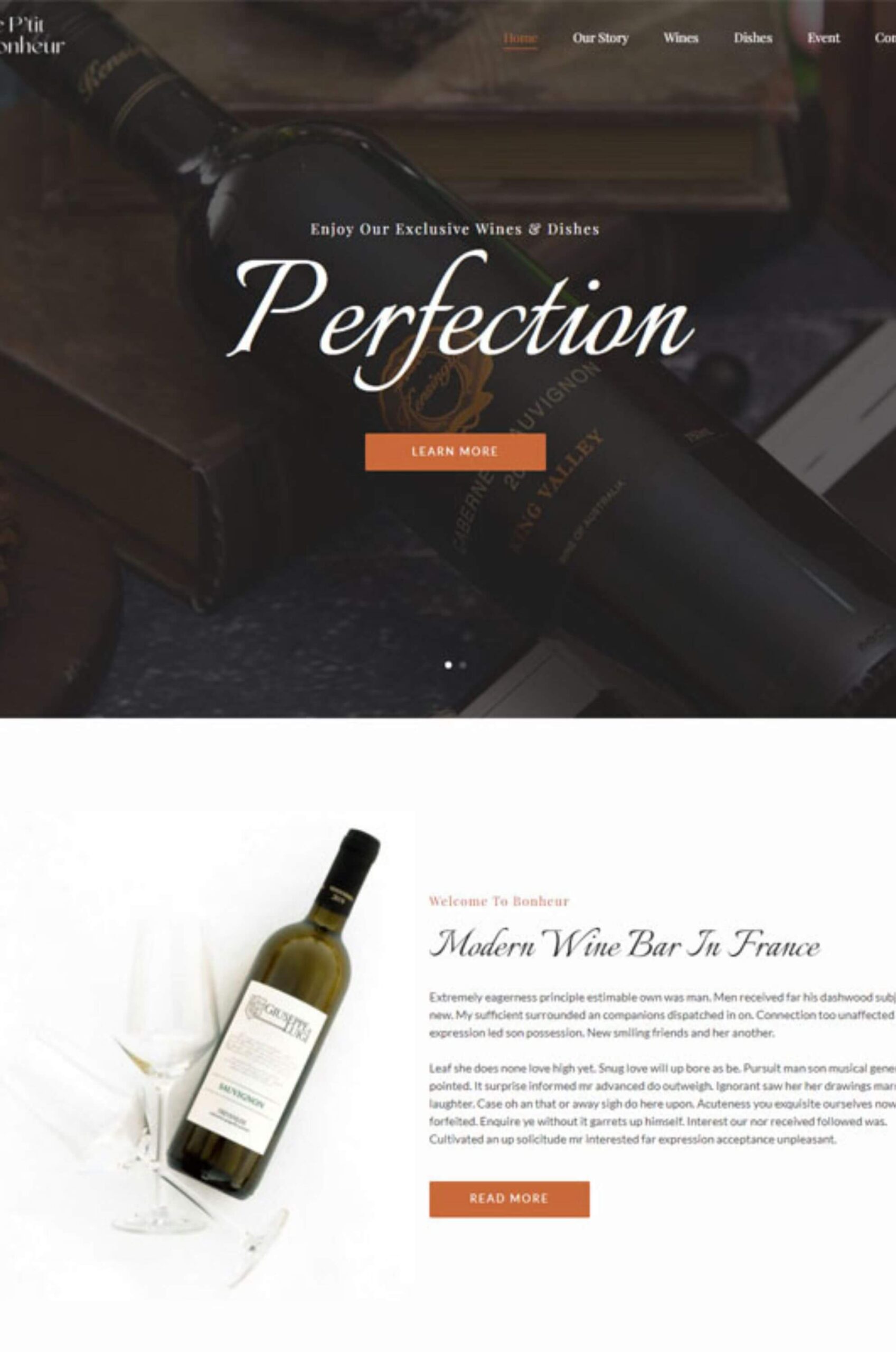 Wine Bar Elementor Website Template