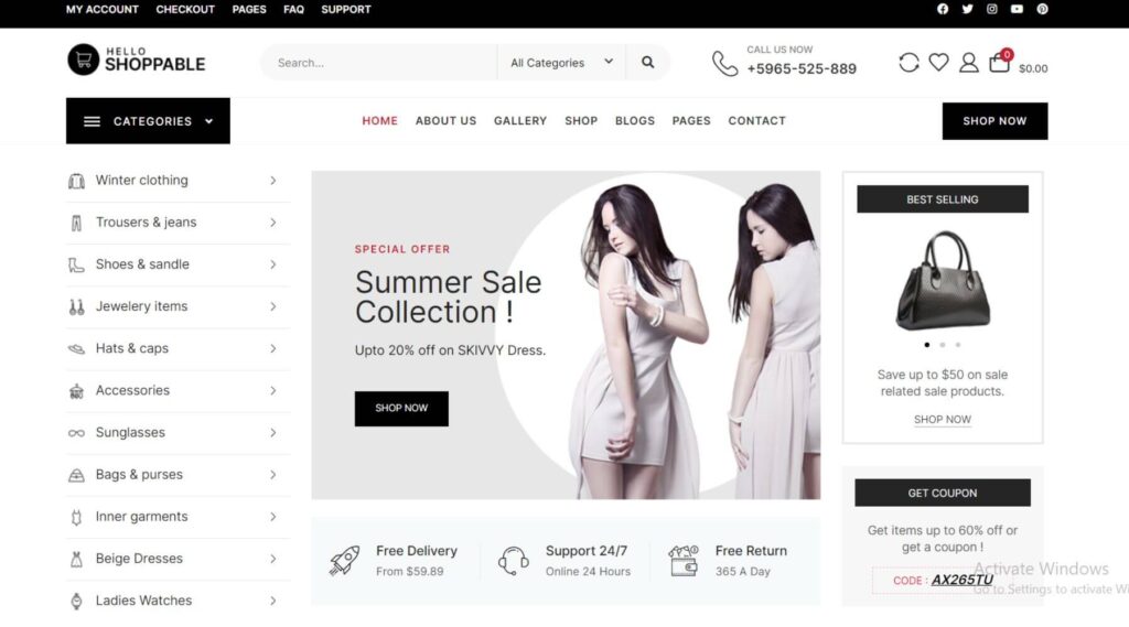 Multipurpose eCommerce Shop Elementor Website Template